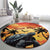 Personalised Seychelles Aldabra Giant Tortoise Round Carpet Beach Sunset