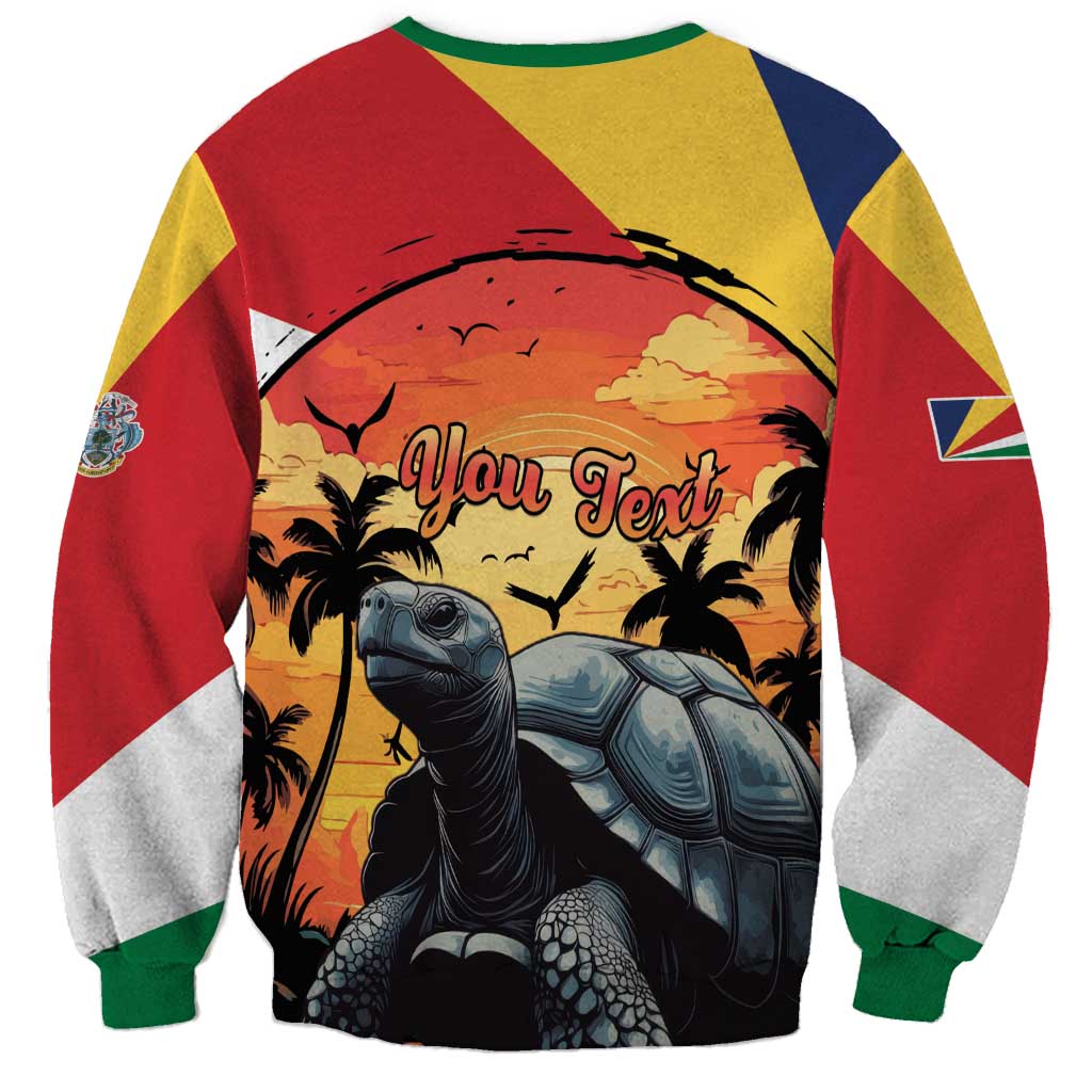 Colorful sweatshirt with tortoise front graphic and 'You Text' lettering, long sleeves