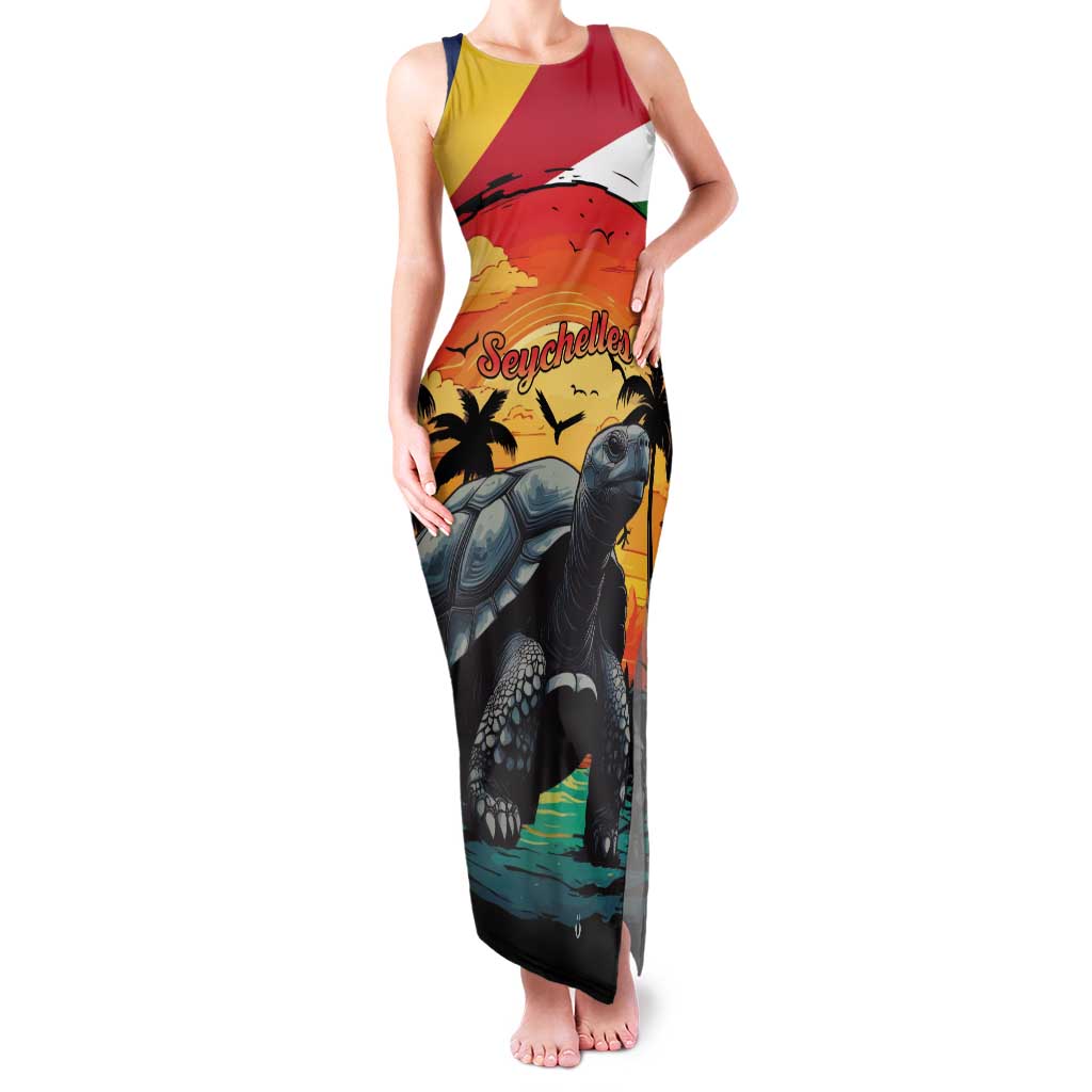 Personalised Seychelles Aldabra Giant Tortoise Tank Maxi Dress Beach Sunset - Wonder Print Shop