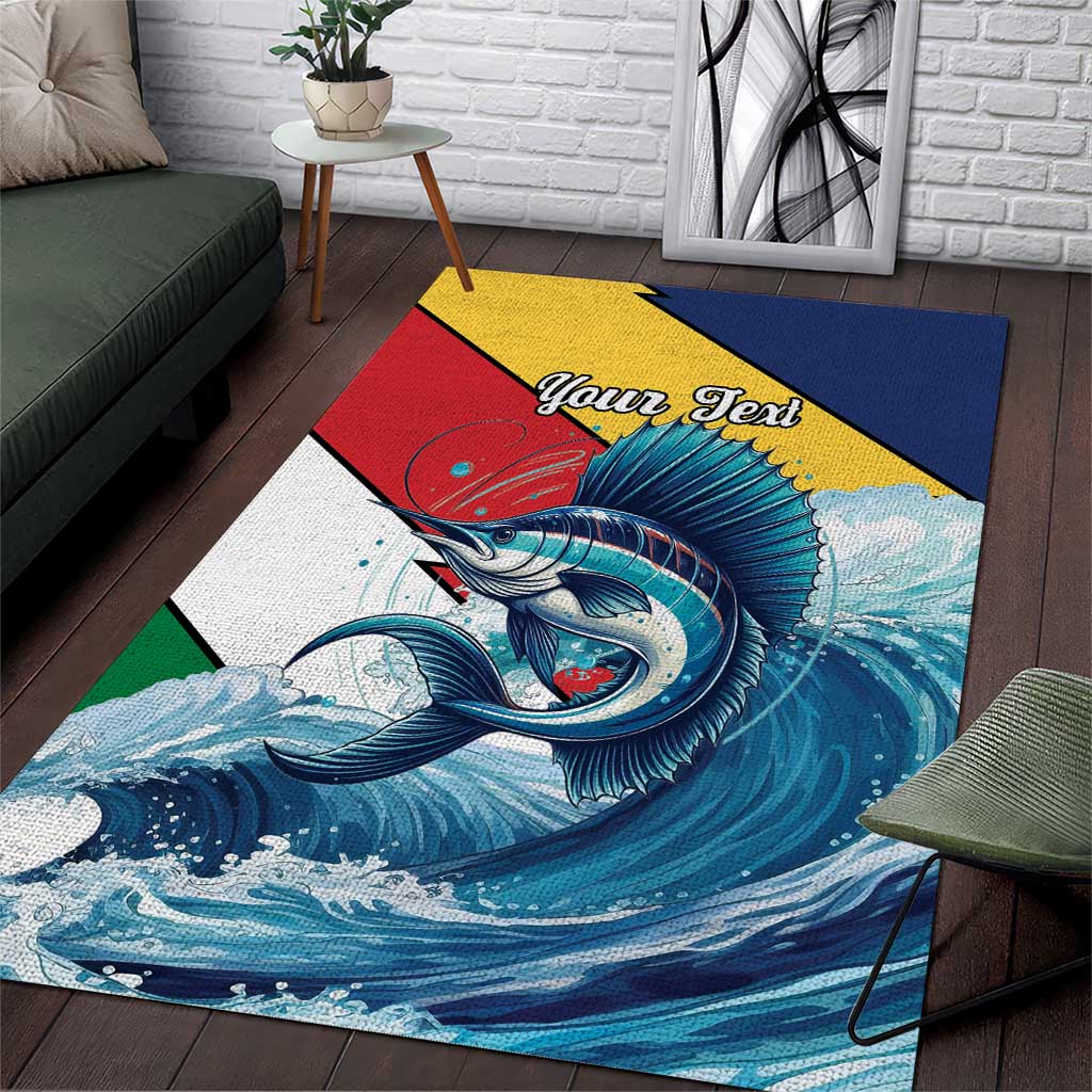 Personalised Seychelle Sailfish Area Rug With Coat Of Arms