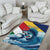 Personalised Seychelles Sailfish Area Rug With Coat Of Arms - Wonder Print Shop