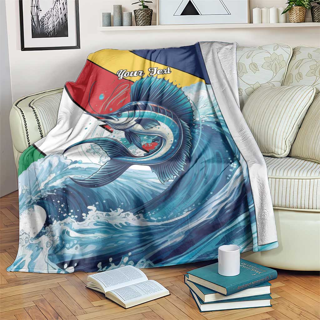 Personalised Seychelle Sailfish Blanket With Coat Of Arms