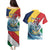 Personalised Seychelles Sailfish Couples Matching Puletasi and Hawaiian Shirt With Coat Of Arms - Wonder Print Shop