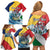 Personalised Seychelles Sailfish Family Matching Off Shoulder Short Dress and Hawaiian Shirt With Coat Of Arms - Wonder Print Shop