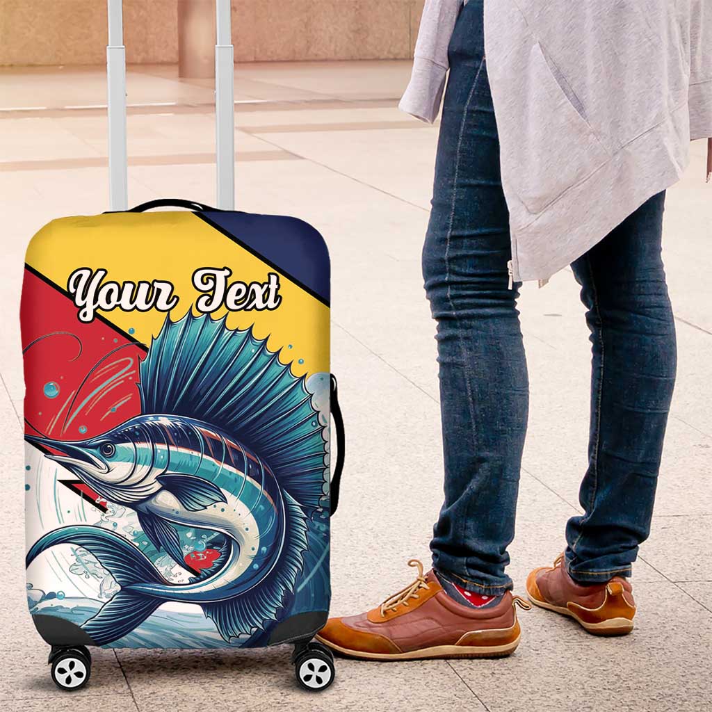 Personalised Seychelle Sailfish Luggage Cover With Coat Of Arms