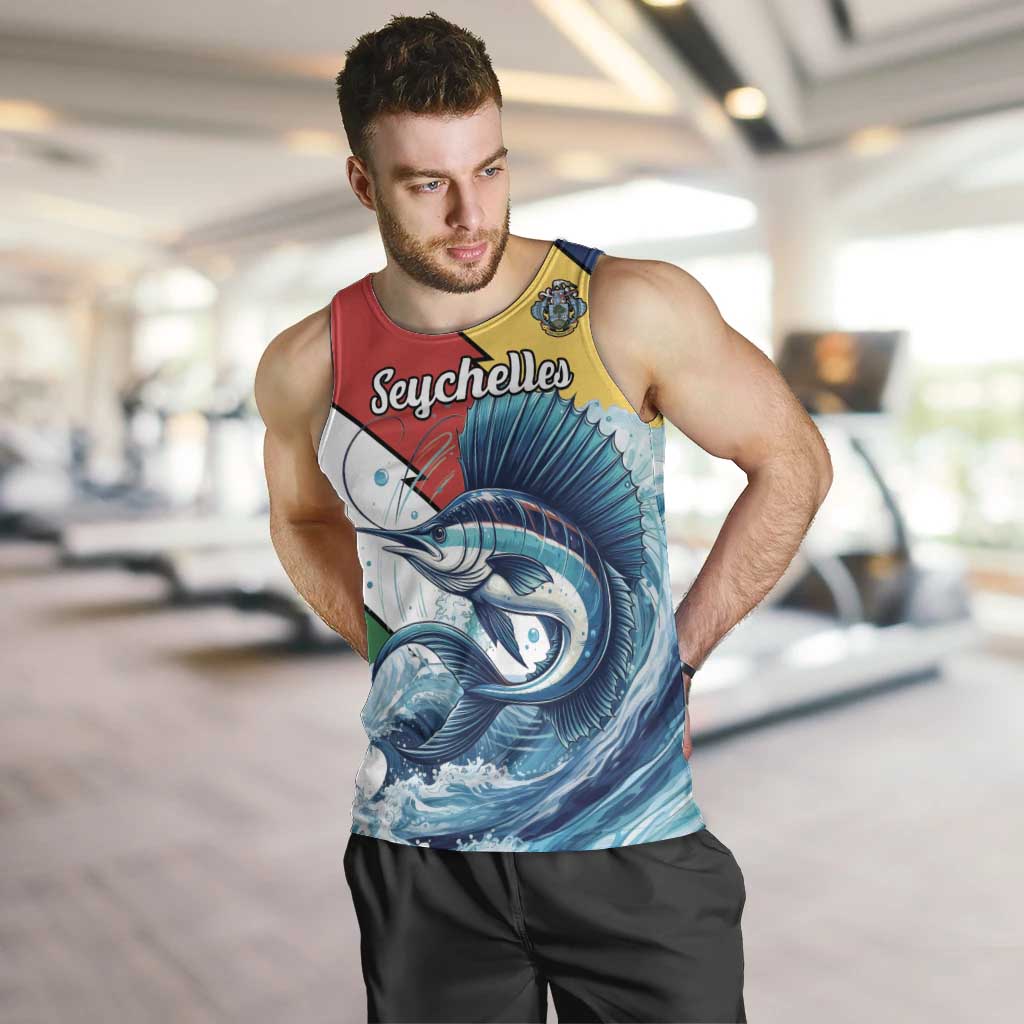 Personalised Seychelle Sailfish Men Tank Top With Coat Of Arms