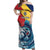 Personalised Seychelles Sailfish Off Shoulder Maxi Dress With Coat Of Arms - Wonder Print Shop