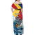 Personalised Seychelles Sailfish Off Shoulder Maxi Dress With Coat Of Arms - Wonder Print Shop