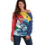 Personalised Seychelle Sailfish Off Shoulder Sweater With Coat Of Arms