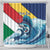 Personalised Seychelle Sailfish Shower Curtain With Coat Of Arms