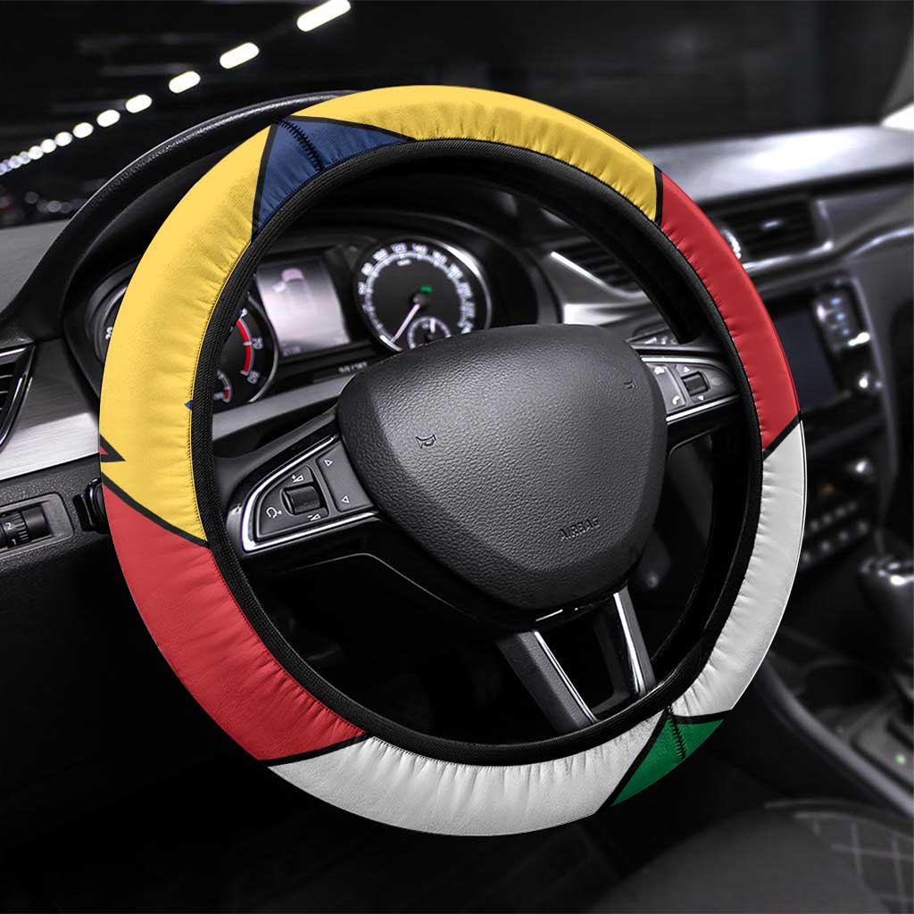 Seychelles Sailfish Steering Wheel Cover With Coat Of Arms - Wonder Print Shop