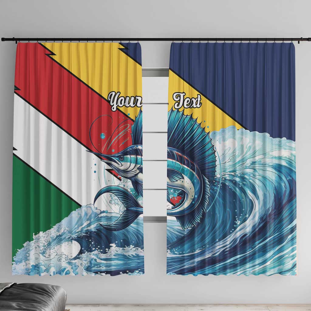 Personalised Seychelles Sailfish Window Curtain With Coat Of Arms - Wonder Print Shop