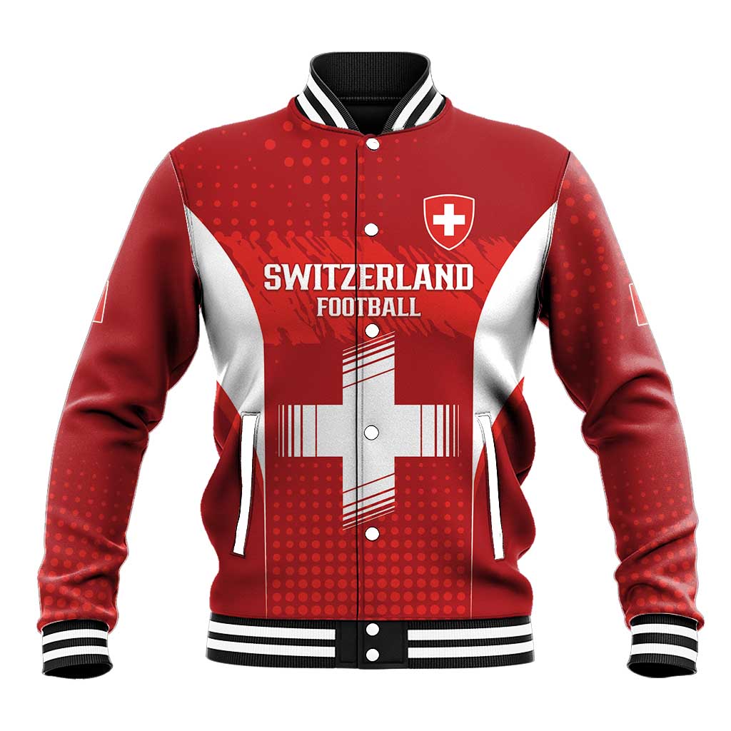 Custom Switzerland Football 2026 Baseball Jacket Hopp Schwiiz - Wonder Print Shop