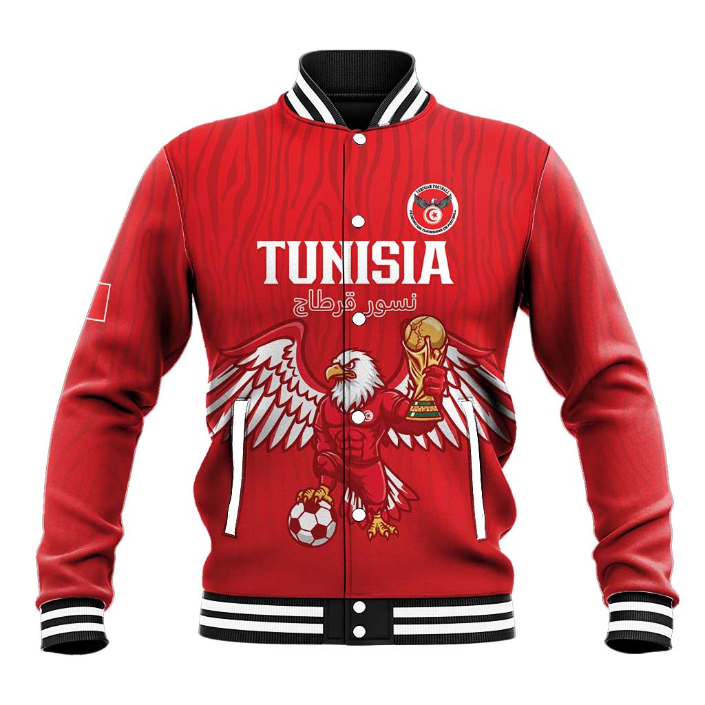 Custom Tunisia Football Baseball Jacket Eagles of Carthage Rise - Wonder Print Shop