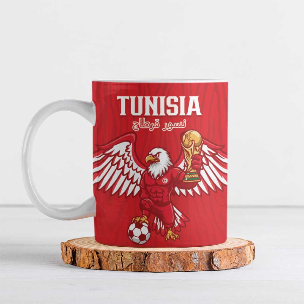 Custom Tunisia Football Ceramic Mug Eagles of Carthage Rise - Wonder Print Shop