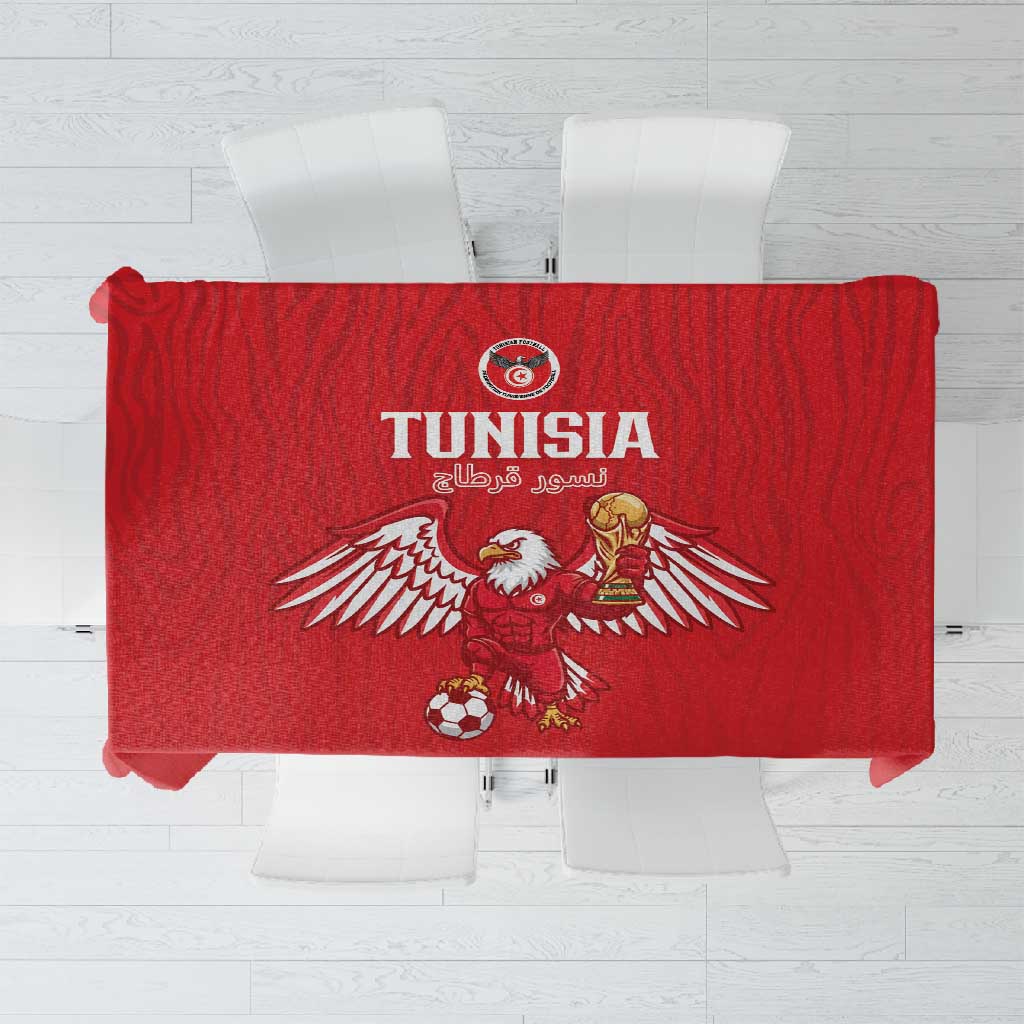 Tunisia Football Tablecloth Eagles of Carthage Rise - Wonder Print Shop