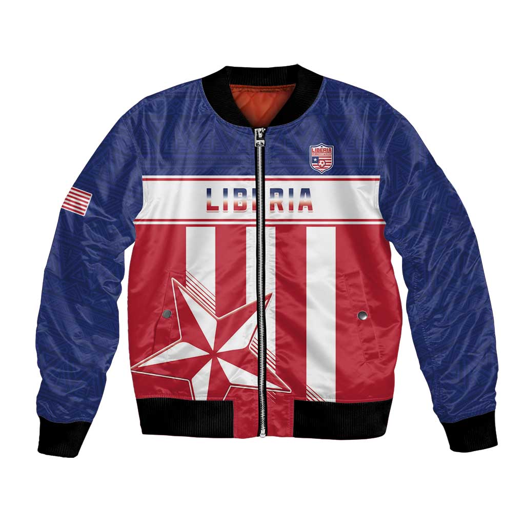 Custom Liberia Football Bomber Jacket Go Lone Stars