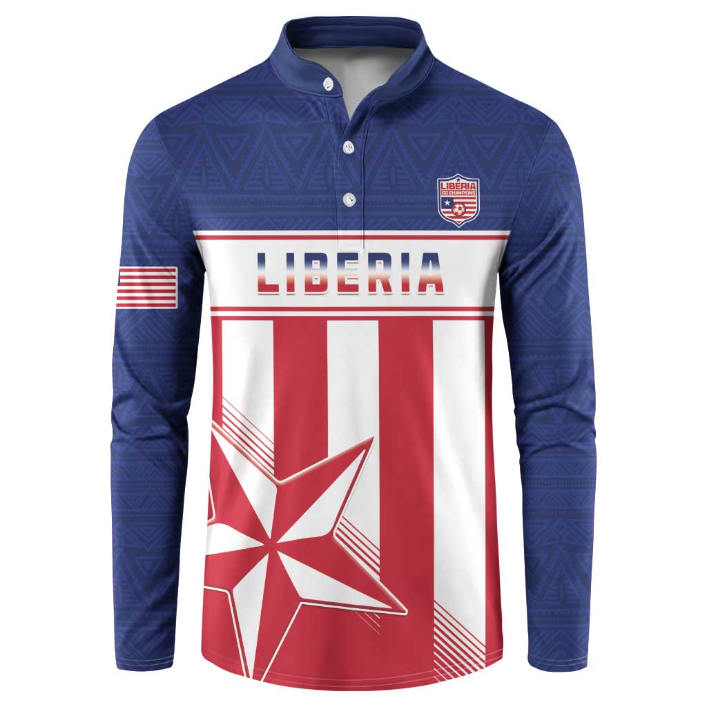 Custom Liberia Football Button Sweatshirt Go Lone Stars