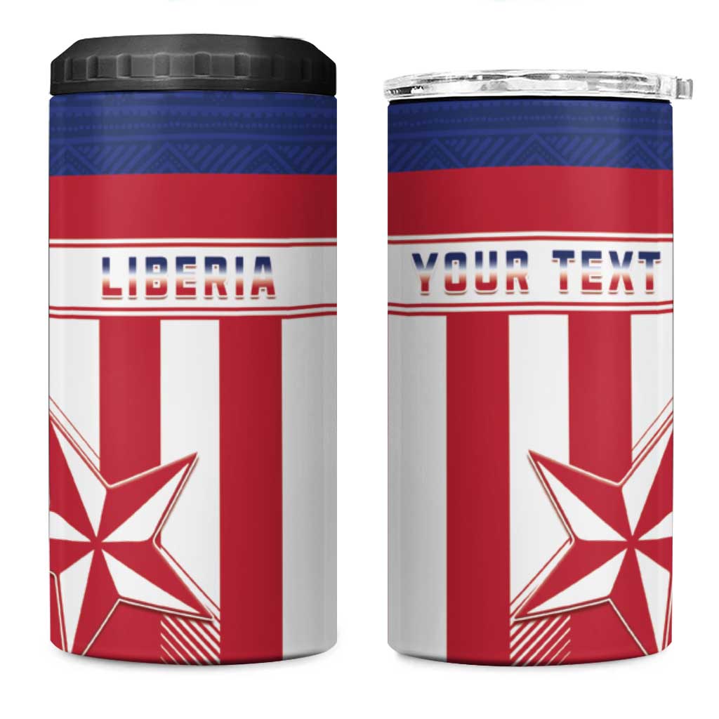 Custom Liberia Football 4 in 1 Can Cooler Tumbler Go Lone Stars