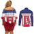 Custom Liberia Football Couples Matching Off Shoulder Short Dress and Long Sleeve Button Shirt Go Lone Stars