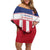 Custom Liberia Football Family Matching Off Shoulder Short Dress and Hawaiian Shirt Go Lone Stars