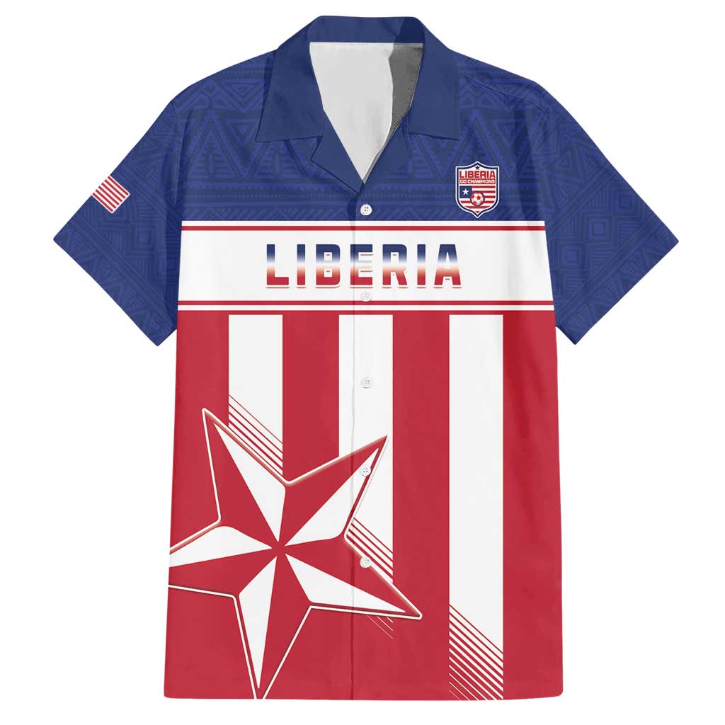 Custom Liberia Football Hawaiian Shirt Go Lone Stars