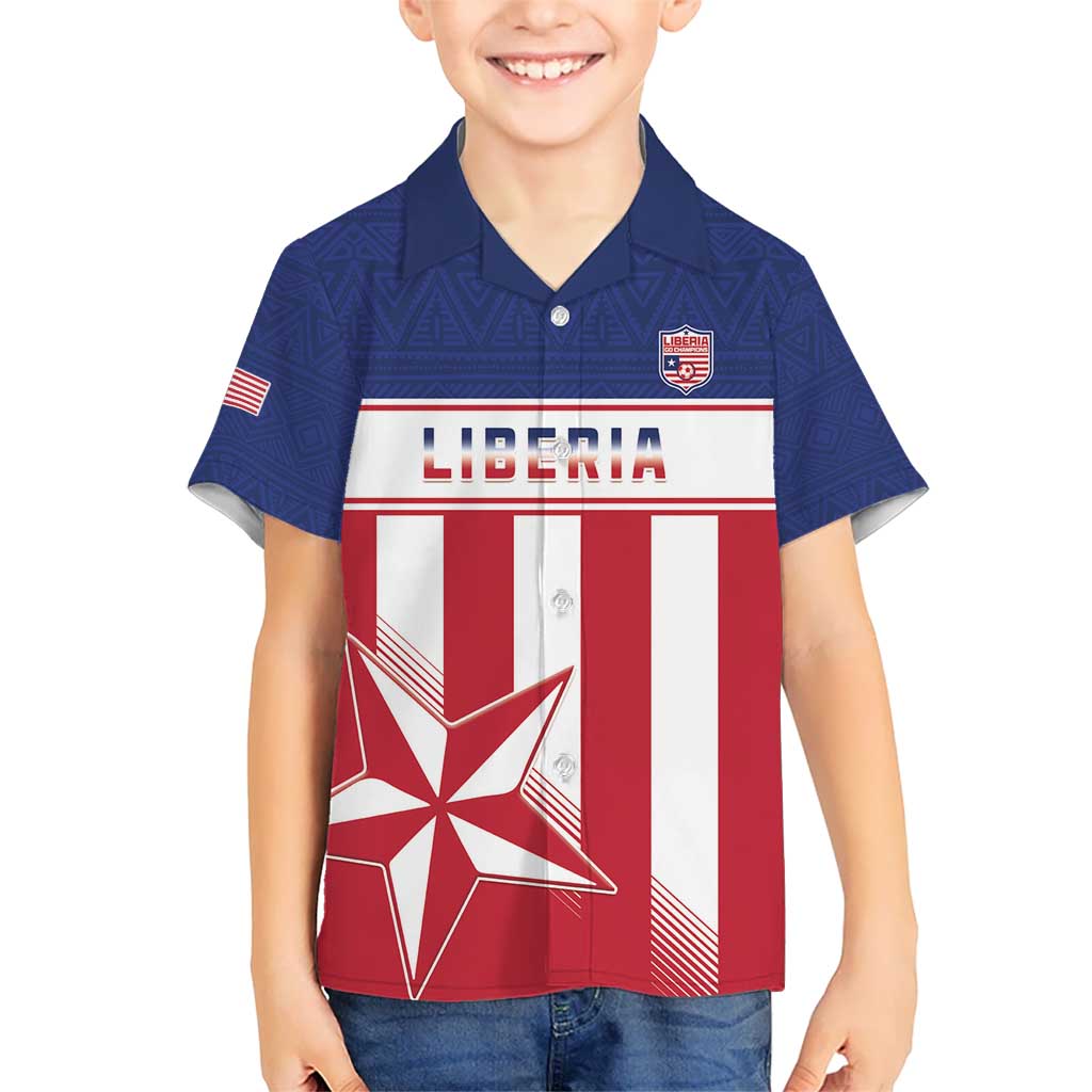 Custom Liberia Football Kid Hawaiian Shirt Go Lone Stars