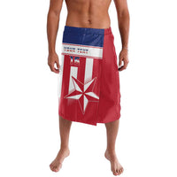Red and blue football lavalava with Lone Star graphic and number 15 front panel