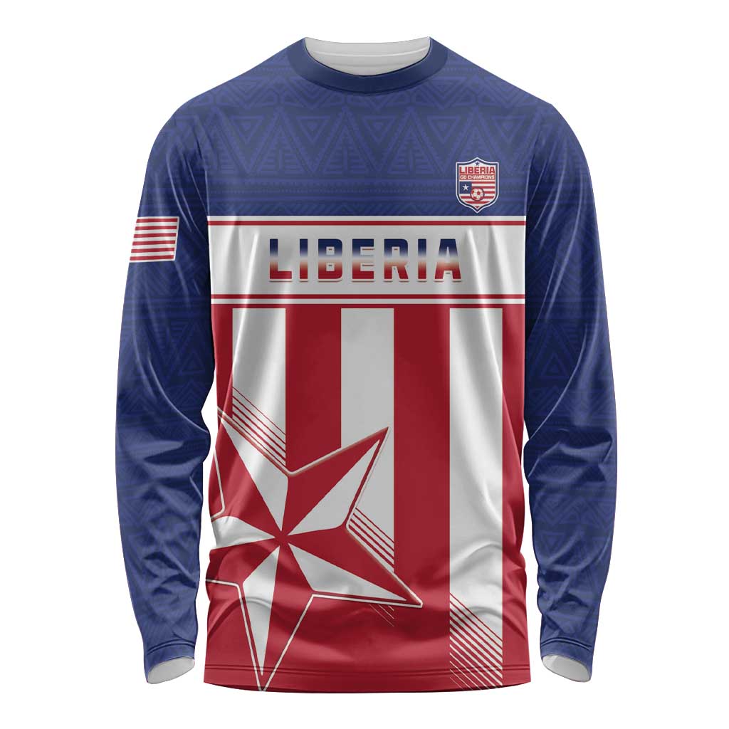 Custom Liberia Football Long Sleeve Shirt Go Lone Stars