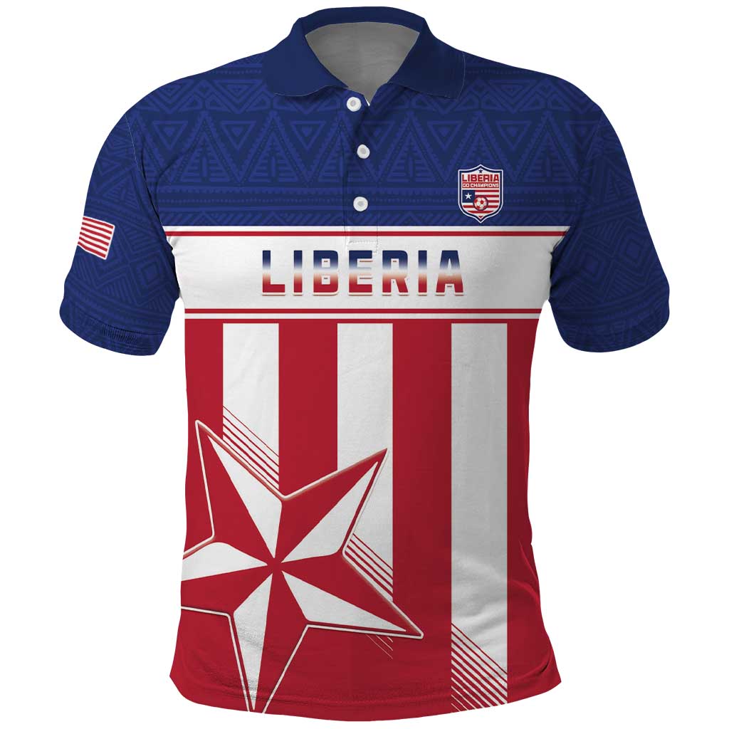 Custom Liberia Football Polo Shirt Go Lone Stars