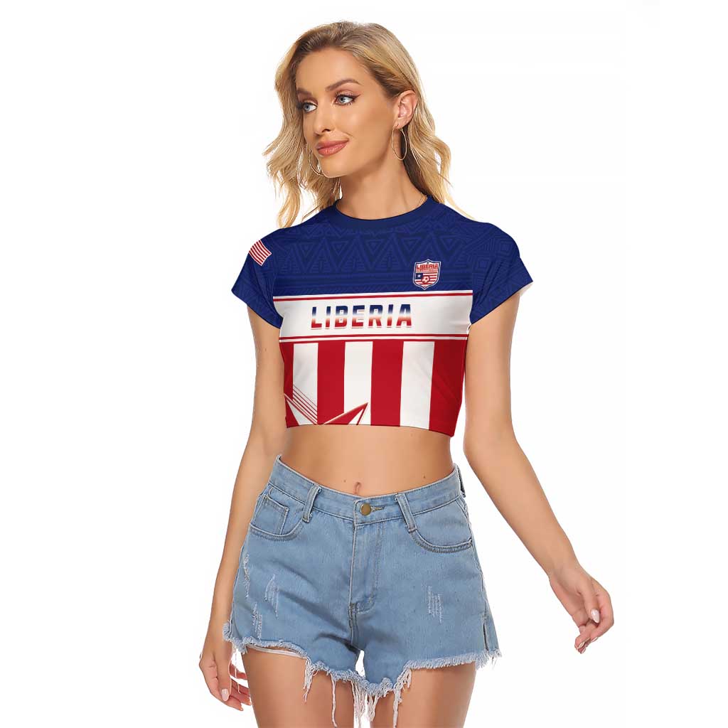 Custom Liberia Football Raglan Cropped T Shirt Go Lone Stars