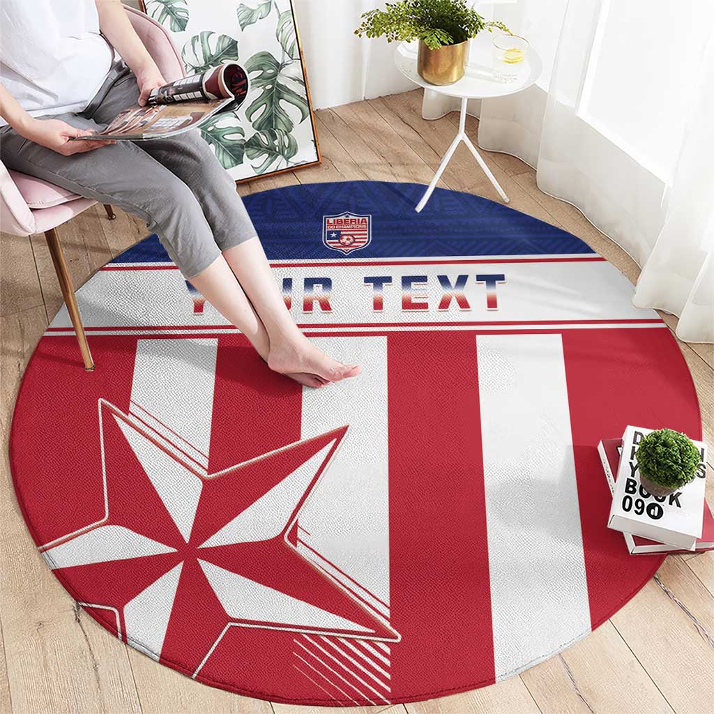 Round football carpet with red-and-white stripes, blue center band, and Lone Star emblem