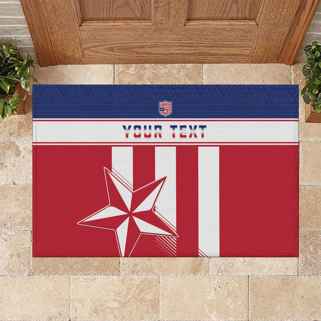 Custom Liberia Football Rubber Doormat Go Lone Stars