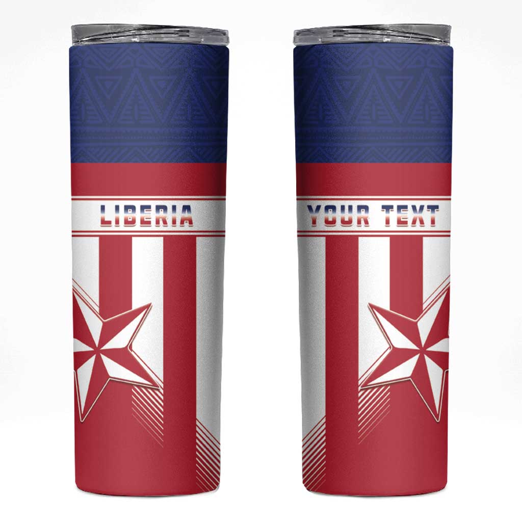 Custom Liberia Football Skinny Tumbler Go Lone Stars