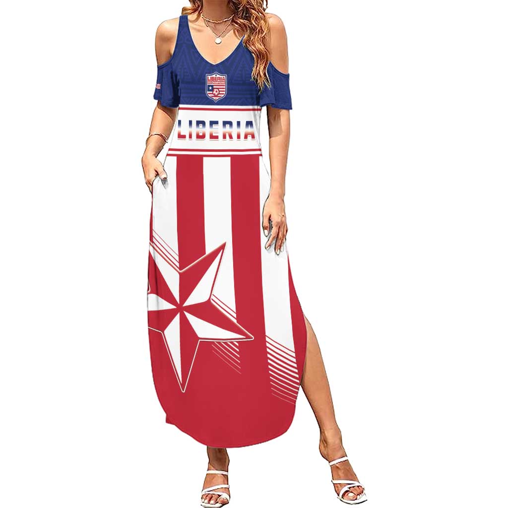 Custom Liberia Football Summer Maxi Dress Go Lone Stars