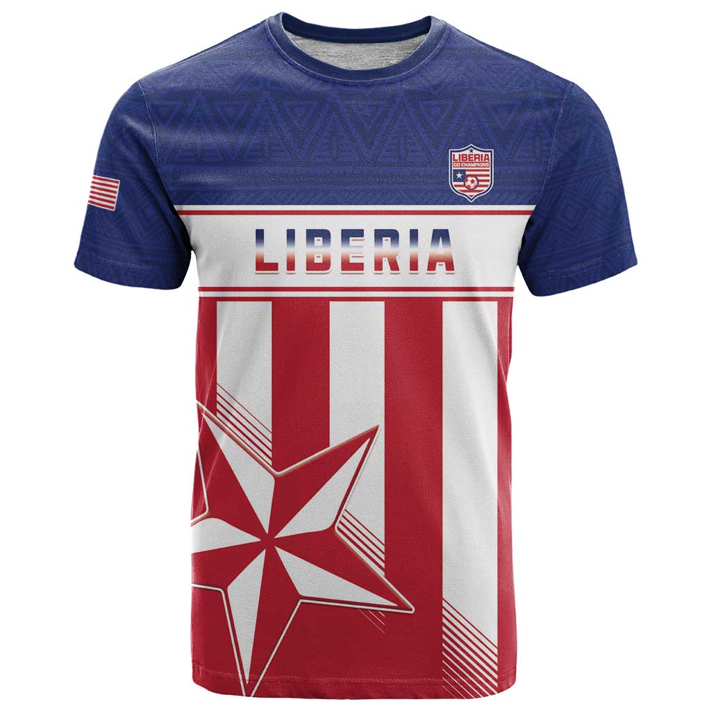 Custom Liberia Football T Shirt Go Lone Stars