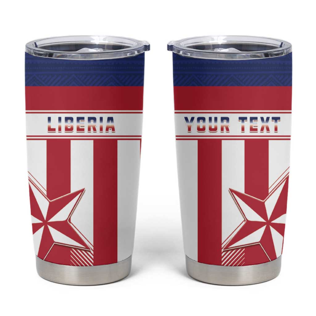 Custom Liberia Football Tumbler Cup Go Lone Stars