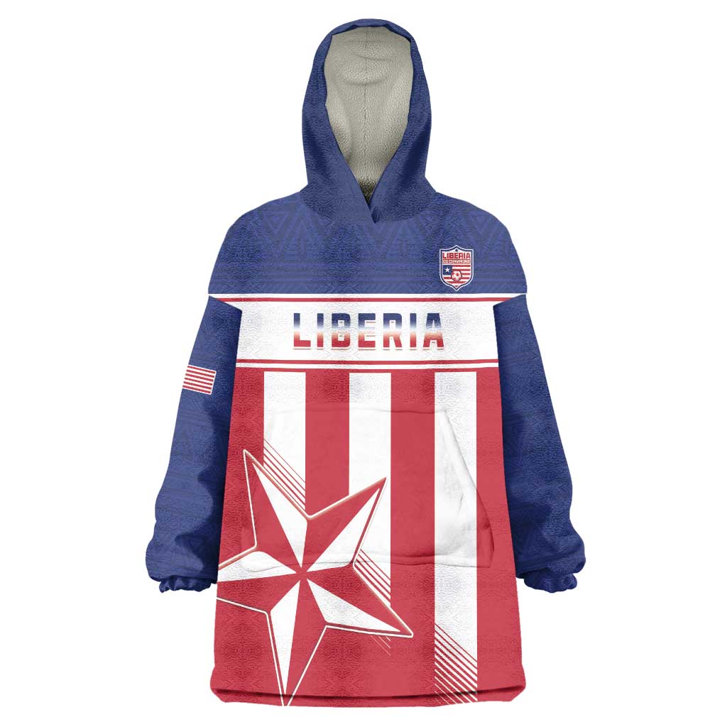 Custom Liberia Football Wearable Blanket Hoodie Go Lone Stars