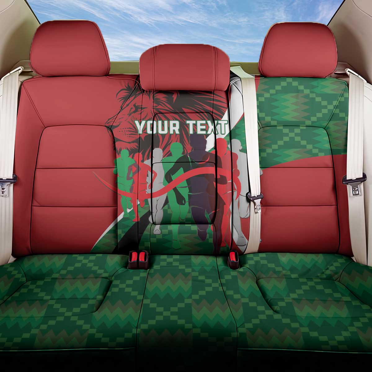 Personalised Athletics Kenya Back Car Seat Cover We Are Champions