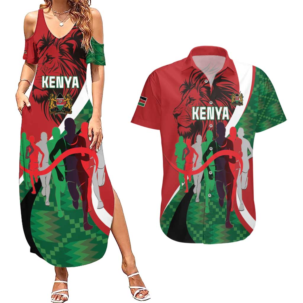 Personalised Athletics Kenya Couples Matching Summer Maxi Dress and Hawaiian Shirt We Are Champions