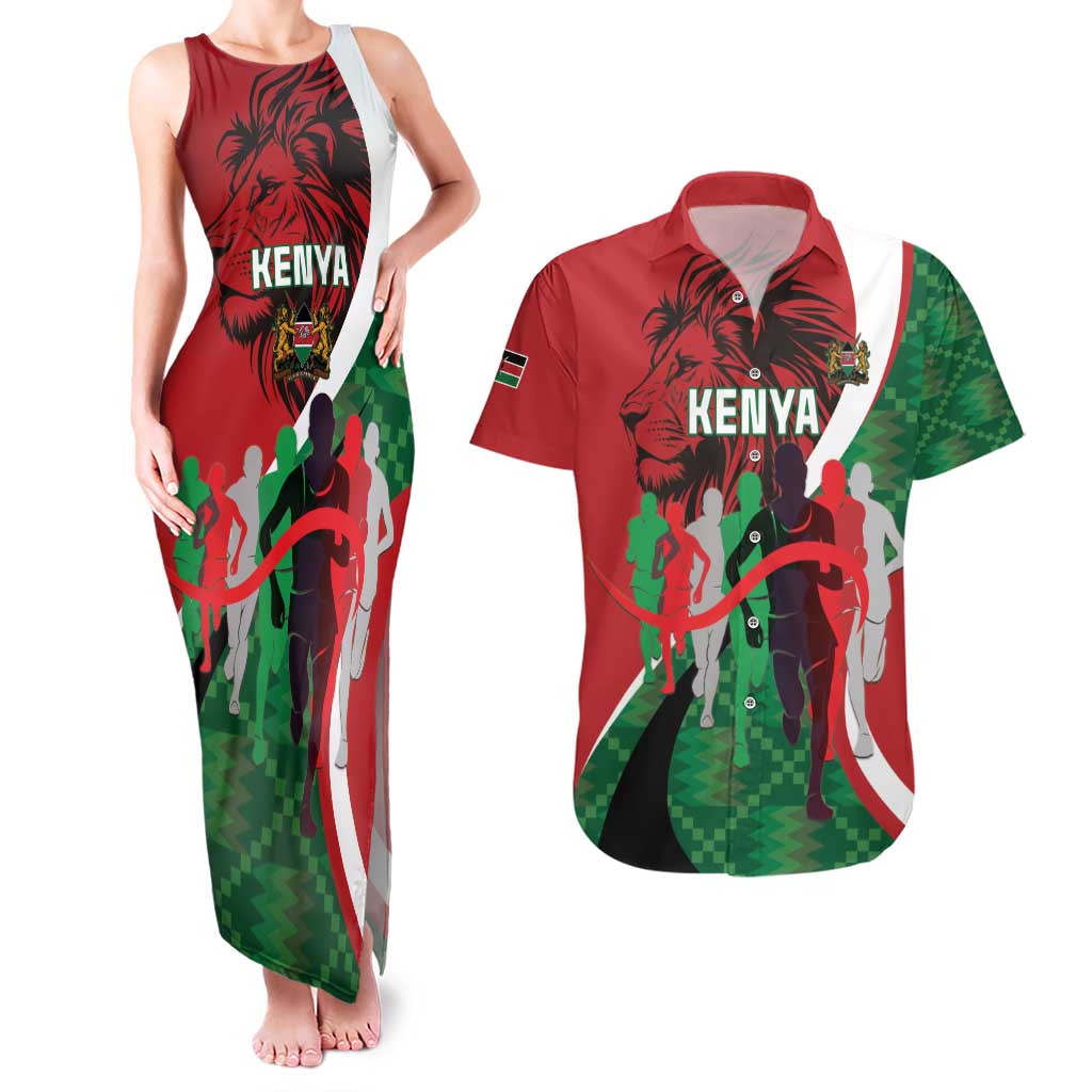 Personalised Athletics Kenya Couples Matching Tank Maxi Dress and Hawaiian Shirt We Are Champions