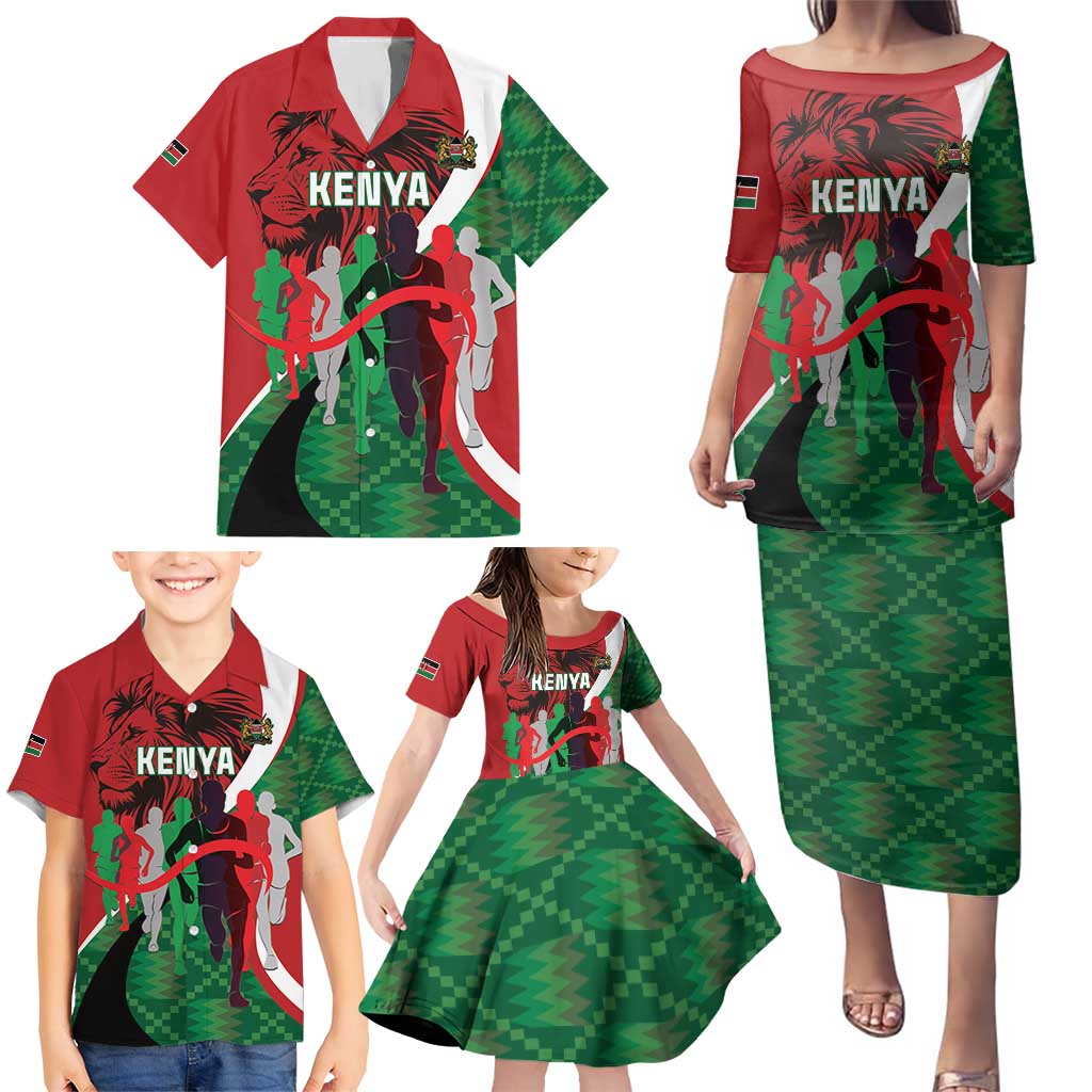 Personalised Athletics Kenya Family Matching Puletasi and Hawaiian Shirt We Are Champions