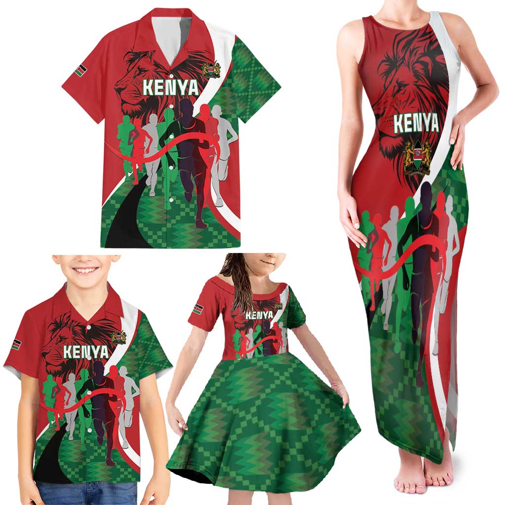 Personalised Athletics Kenya Family Matching Tank Maxi Dress and Hawaiian Shirt We Are Champions