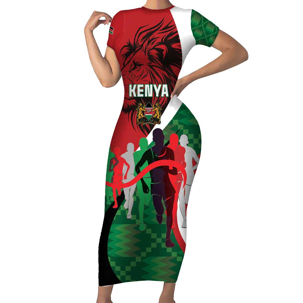 Personalised Athletics Kenya Short Sleeve Bodycon Dress We Are Champions