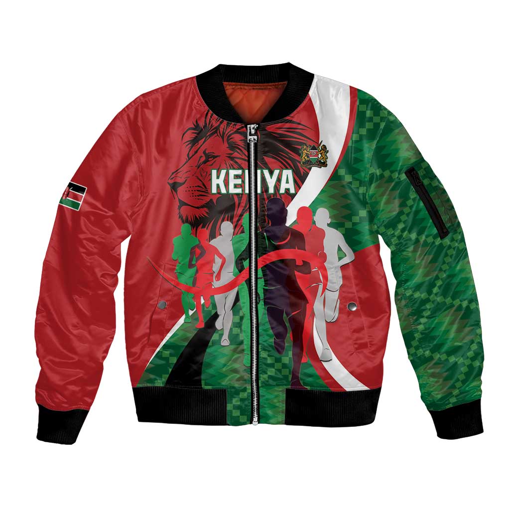 Personalised Athletics Kenya Sleeve Zip Bomber Jacket We Are Champions