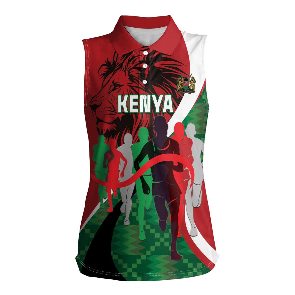 Personalised Athletics Kenya Women Sleeveless Polo Shirt We Are Champions