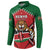 Custom Kenya Rugby Button Sweatshirt Lion Mascot African Pattern