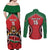 Custom Kenya Rugby Couples Matching Off Shoulder Maxi Dress and Long Sleeve Button Shirt Lion Mascot African Pattern