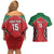 Custom Kenya Rugby Couples Matching Off Shoulder Short Dress and Hawaiian Shirt Lion Mascot African Pattern