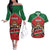 Custom Kenya Rugby Couples Matching Off The Shoulder Long Sleeve Dress and Hawaiian Shirt Lion Mascot African Pattern